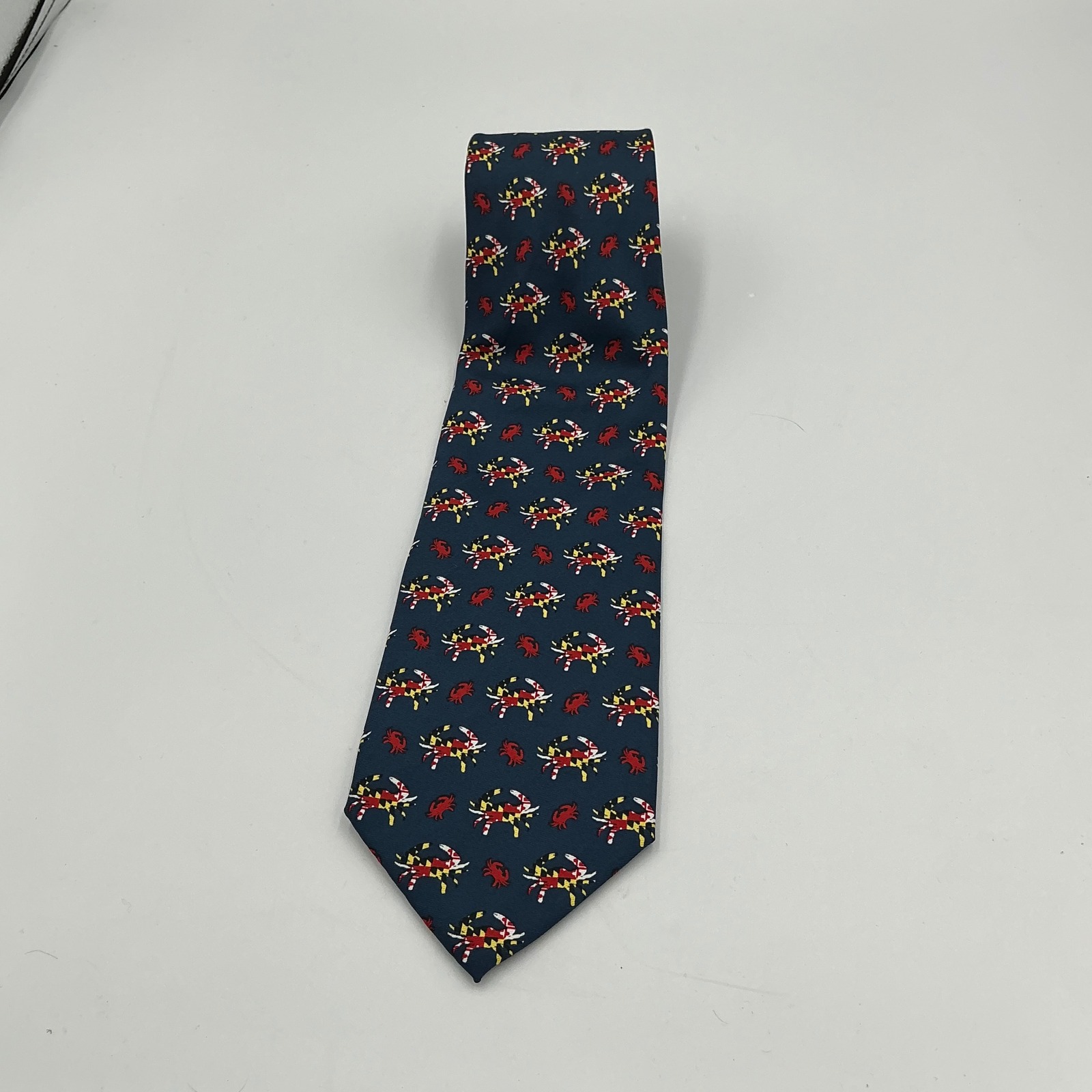 Eagles Wings Necktie Maryland Flag Crab One Size Navy Blue Polyester Novelty Tie